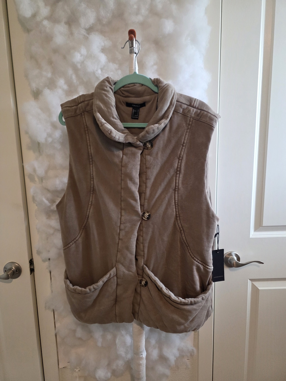 NWT Forever 21 French Terry Buttoned Vest